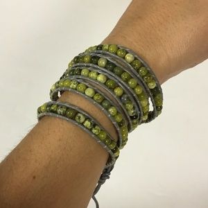 Lulu Dharma Green Five Layer Wrap Bracelet